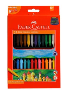 24-Piece Grip Erasable Triangular Crayons Set Multicolor
