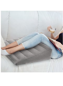 Arabest Inflatable Wedge Pillow for Sleeping, Portable Travel Wedge Pillow for Sitting in Bed, Inflatable Wedge Pillows for Travel, Blow Up Wedge Pillow Under The Knee Pillow Light Grey 60x55x18cm  - Image 5