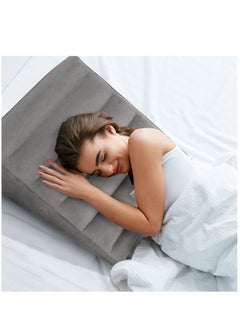 Arabest Inflatable Wedge Pillow for Sleeping, Portable Travel Wedge Pillow for Sitting in Bed, Inflatable Wedge Pillows for Travel, Blow Up Wedge Pillow Under The Knee Pillow Light Grey 60x55x18cm  - Image 3
