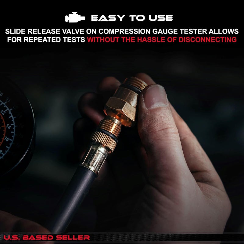 ABN Dual Automotive Compression Tester with Adapters - Image 4