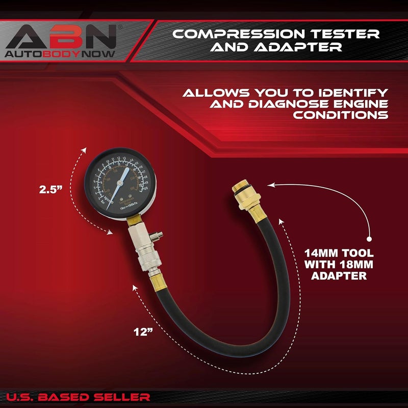 ABN Dual Automotive Compression Tester with Adapters - Image 2
