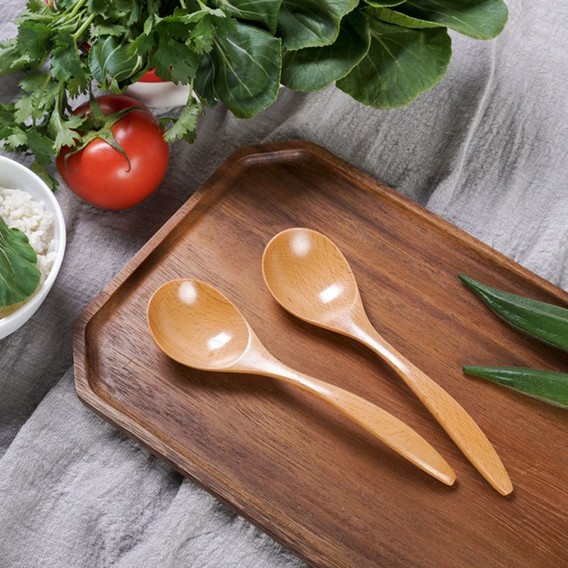 🍳 ملاعق خشبية للأرز بتصميم متين ومقابض مقوسة مناسبة للاستخدام اليومي - Image 4