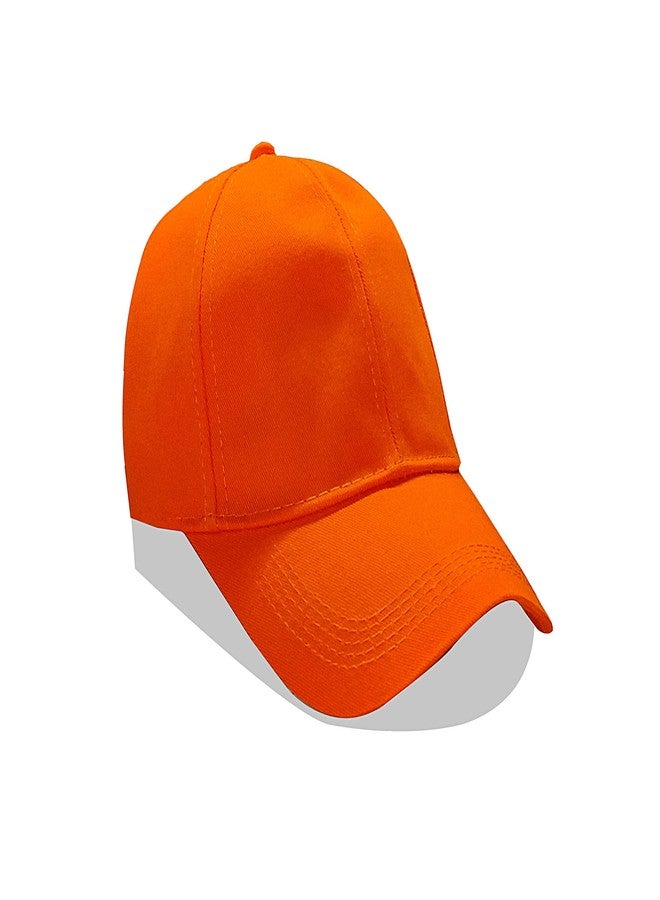 Shopper52 Men Boys Stylish Baseball Adjustable Cap (Orange) - Image 2