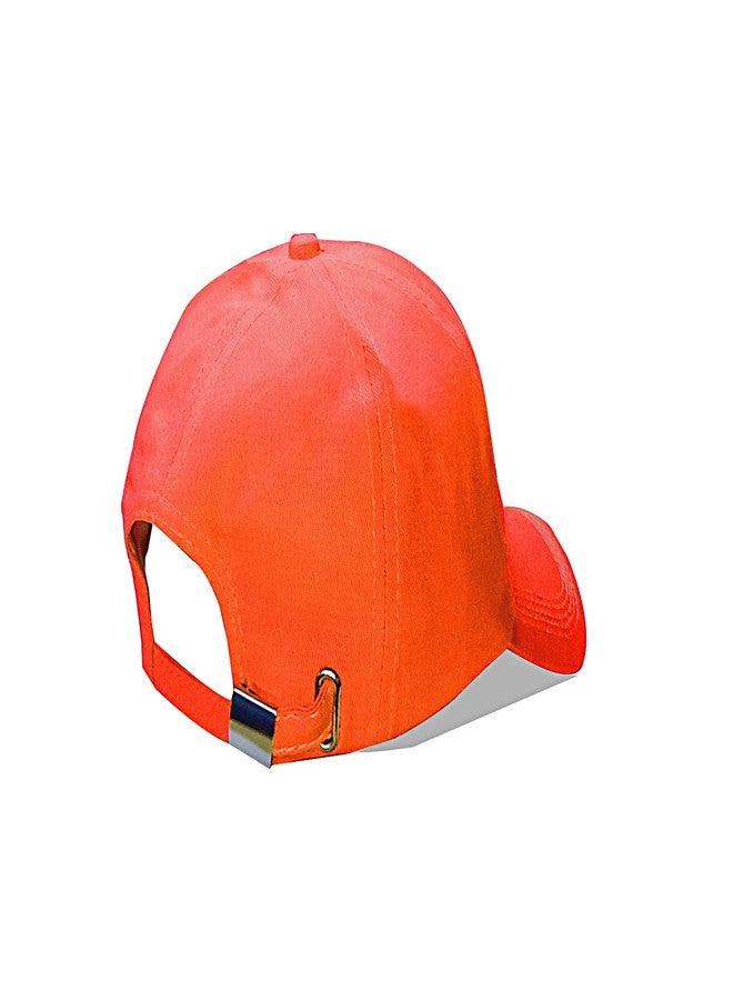 Shopper52 Men Boys Stylish Baseball Adjustable Cap (Orange) - Image 3