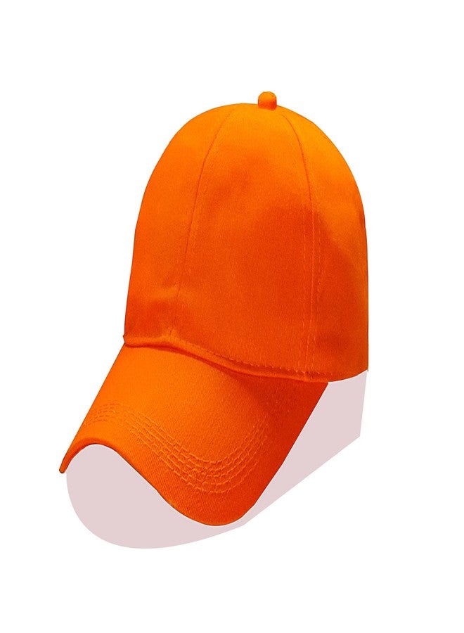 Shopper52 Men Boys Stylish Baseball Adjustable Cap (Orange) - Image 4