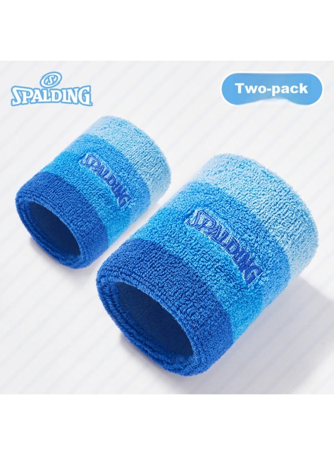 SPALDING Spalding Children's Wristband, Specialized Sports Sweat-absorbing Wrist Towel, Sweat-absorbing Basketball, Badminton, Kids' Tennis, Blue - Image 1
