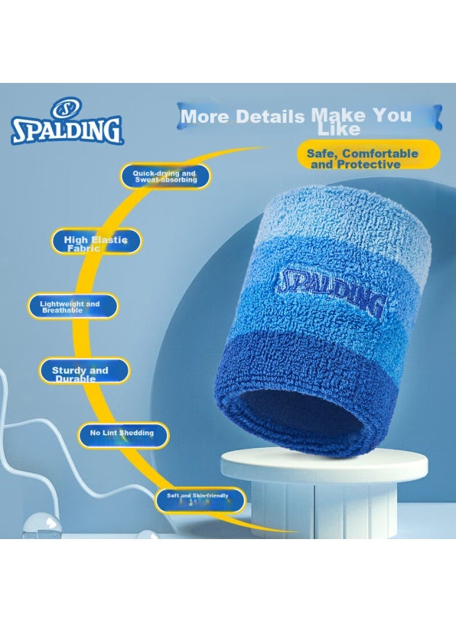 SPALDING Spalding Children's Wristband, Specialized Sports Sweat-absorbing Wrist Towel, Sweat-absorbing Basketball, Badminton, Kids' Tennis, Blue - Image 5