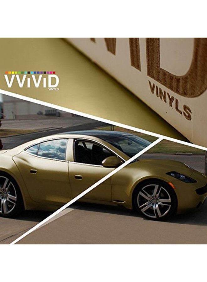 VViViD Matte Metallic Pearl Gold Vinyl Wrap Roll with Air Release Technology (6ft x 5ft (Hood, Roof or Trunk Wrap Kit)) - Image 5