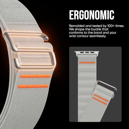 Suitisbest Sport Bands Compatible with Apple Watch Ultra Band 49mm 46mm 45mm 44mm 42mm Men, Stretchy Nylon Sport Loop Strap with S-Hook for iWatch Series 11 10 9 8 7 6 5 4 3 2 1, SE 3 2 1, Ultra 3 2 1 - Image 3