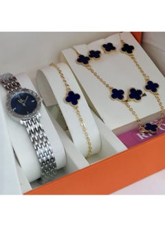 Soft watch set for women, Japanese machine, with a chain, bracelet and ring