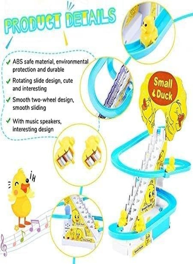 WOLTAX Duck Track Slide Toys Climb Stairs Toy Railcar|Educational Climbing Stairs Toys with Music for Children Toddler Boys Girls (3 Ducks Included) (Duck Track) - Image 4