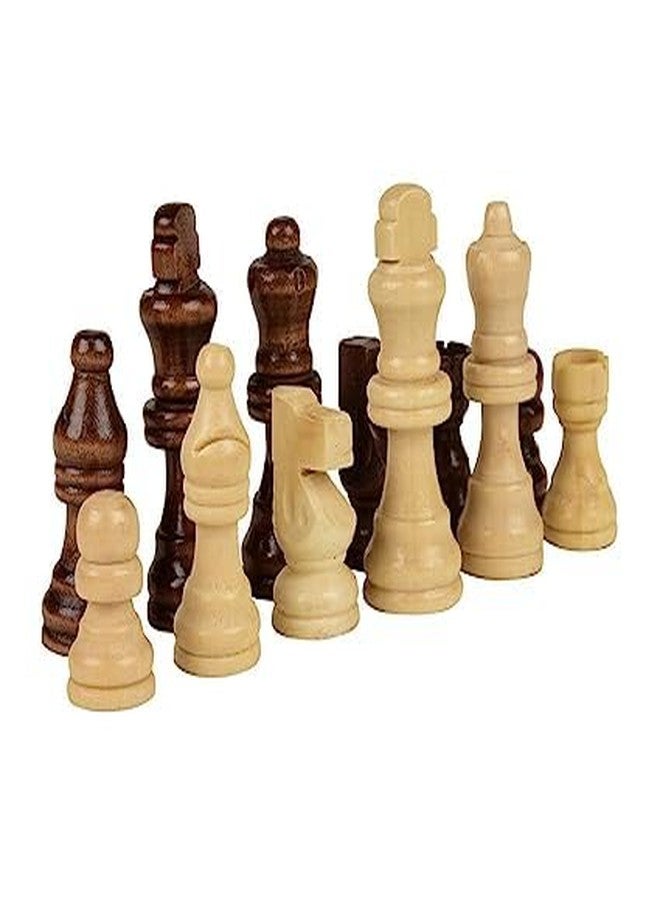 Ciko Chess Pieces and Chess Mat Green or Black Wood Polished 16 Black and 16 Creemy White and 18 x18 Vinyl Foldable Roll-up Matt Wooden 32 Chess-Pieces 5.7cm King - Image 5