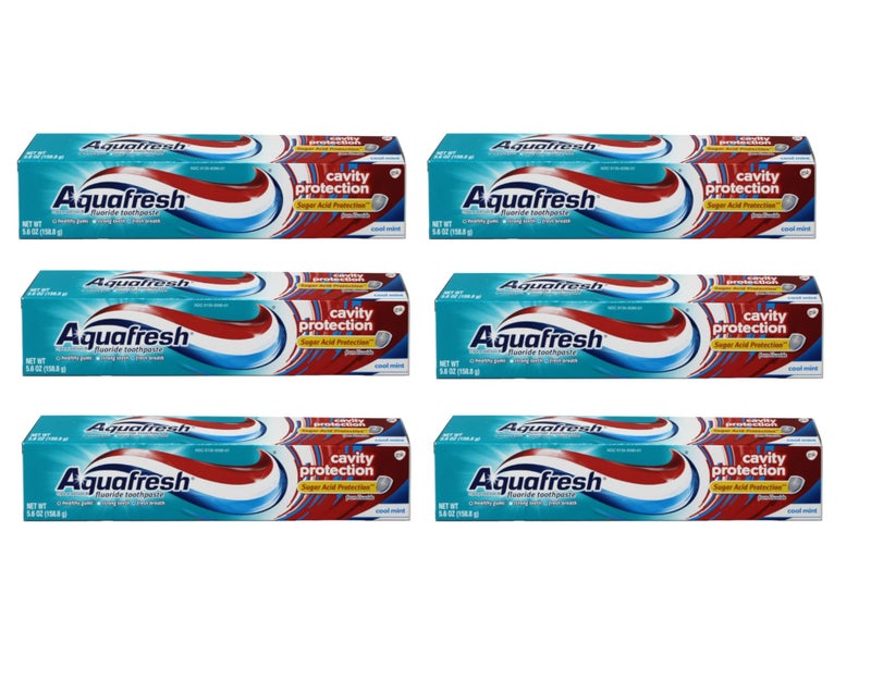 Aquafresh Cavity Protection Tube Cool Mint, 5.6 Ounce (Pack of 6) - Image 1