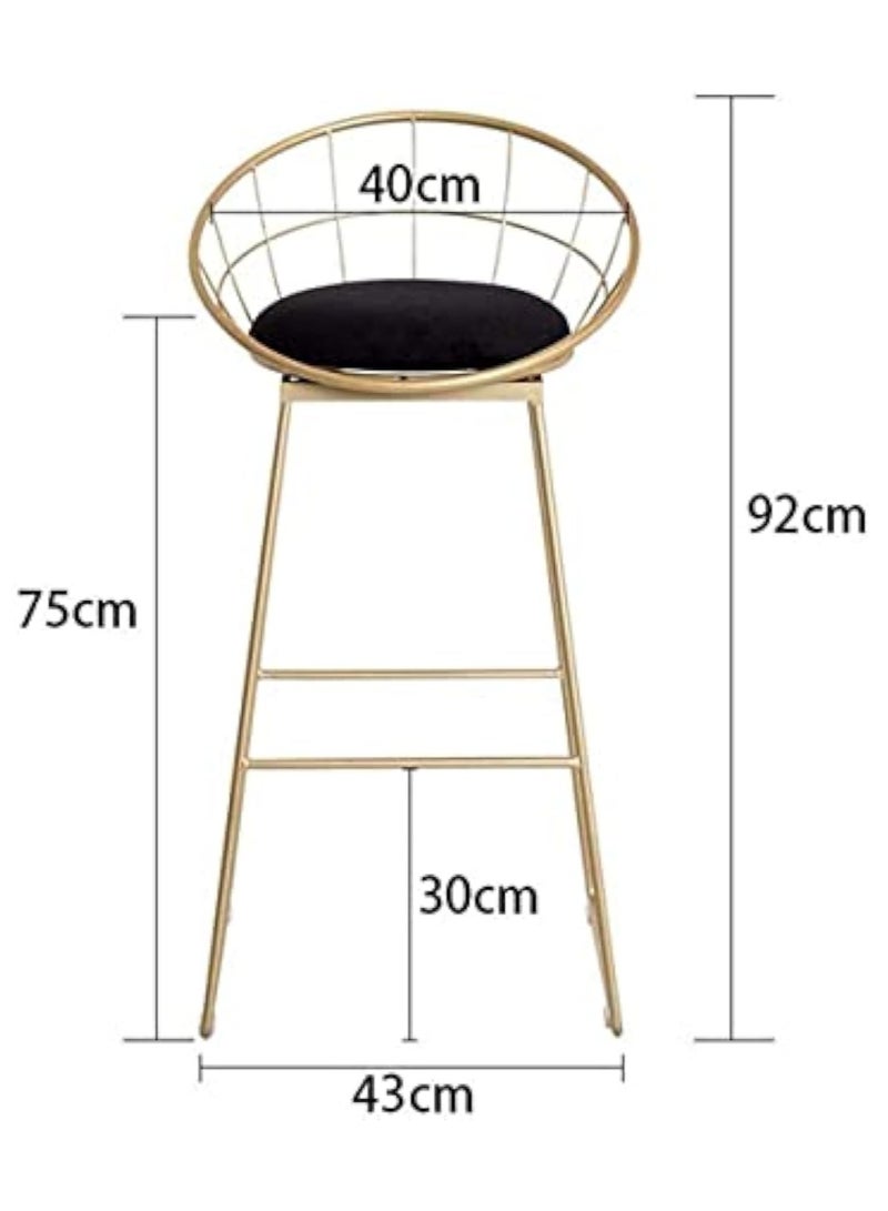 MAPLE HOME DECORATION Maple Home Decoration High Bar Chair Metal Frame Seat Stools Bar Cafe Restaurant Shop Chairs  - Image 4