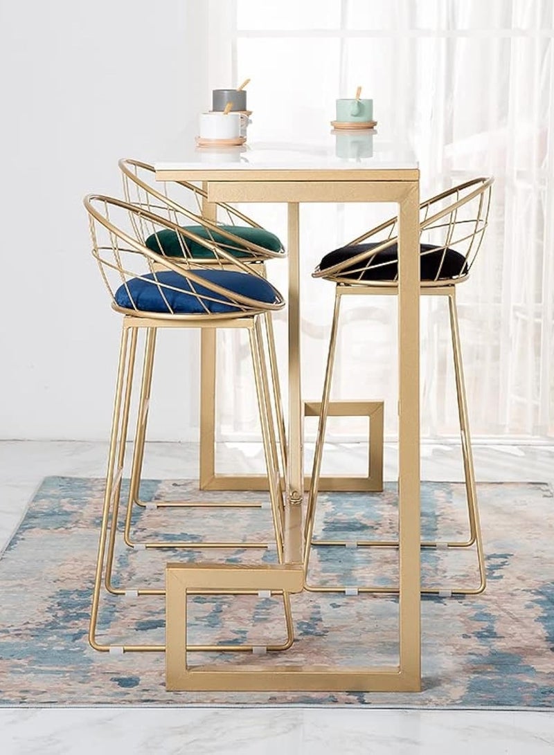 MAPLE HOME DECORATION Maple Home Decoration High Bar Chair Metal Frame Seat Stools Bar Cafe Restaurant Shop Chairs  - Image 2