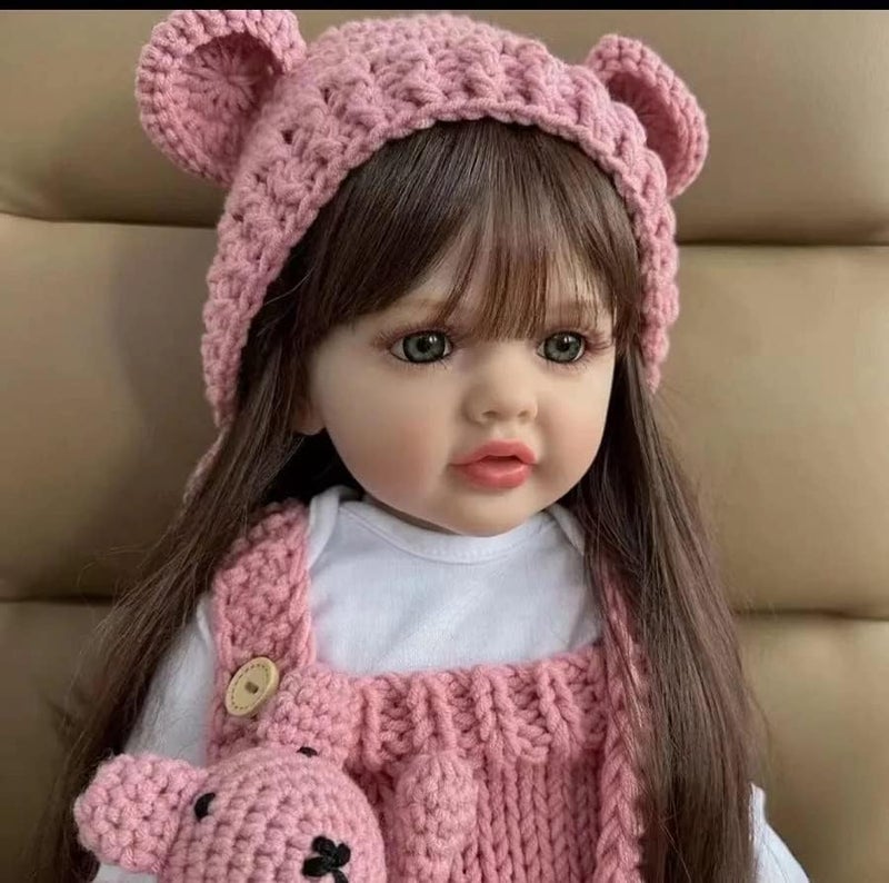 نانو كلاسيك دمية نانو كلاسيك 22 بوصة ريبورن بنت ناعمة من السيليكون الكامل لحديثي الولادة باتول (وردي 1) - Image 2