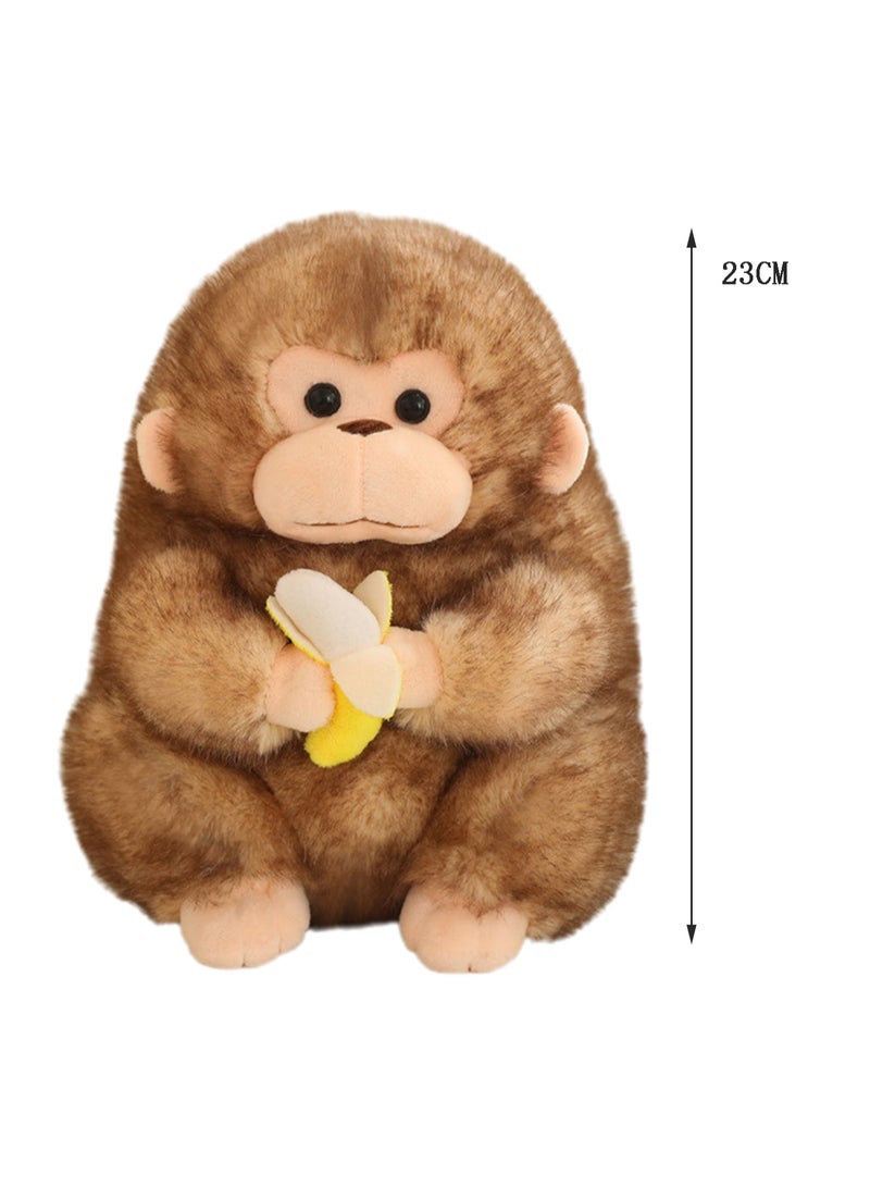 23 CM Cute Monkey Plush Toy Soft Stuffed Cartoon Animal Doll For Girls And Boys All Ages Gift（Brown） - Image 2