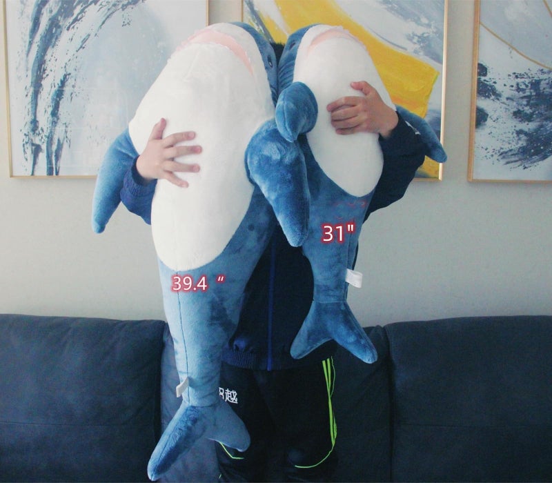 Ryttir 31 Inch XXL Giant Shark Stuffed Animals,Chubbier Shark Pillow Soft Shark Plush Shark Body Pillow Stuffed Shark DÃ©cor, Perfect Chrismas Stress Relief Gift for Kids Women - Image 3
