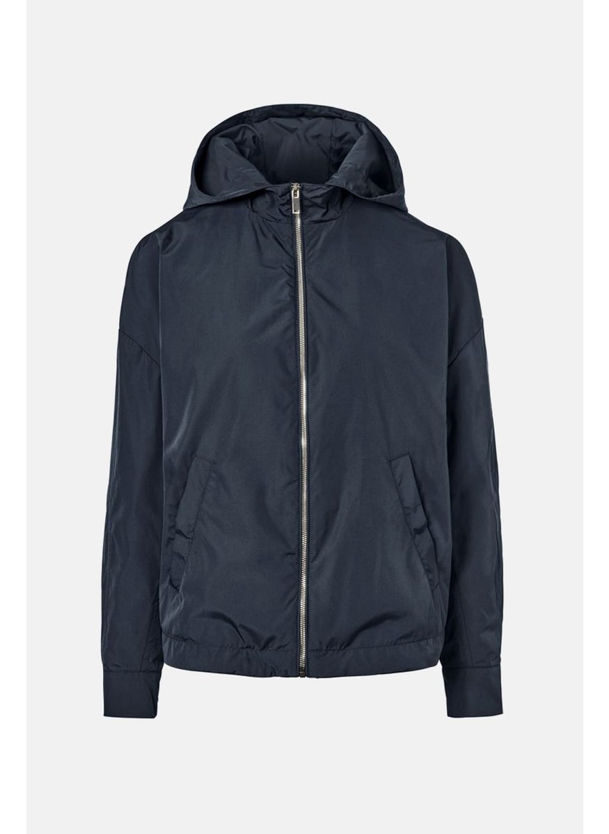 Tchibo Women Solid Parka Jacket, Navy  - Image 4