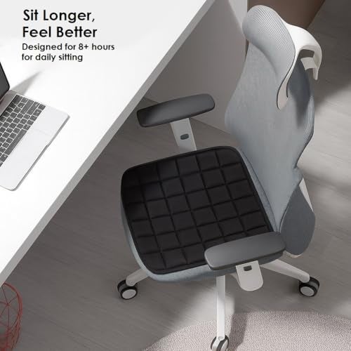 HSR Comfortable Ultra-Soft Office Chair Seat Cover with Non-Slip Grip & Storage Pouch, Universal Fit - Image 2