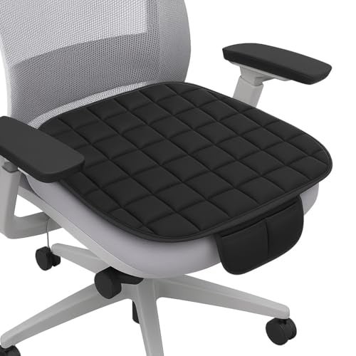 HSR Comfortable Ultra-Soft Office Chair Seat Cover with Non-Slip Grip & Storage Pouch, Universal Fit - Image 1