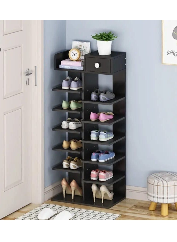 Shoes Storage Shelf, Multi-Functional Shoe Storage Organiser Rack, Shoe Tower Shelf for Living Room, Entryway, Hallway and Cloakroom - Image 1