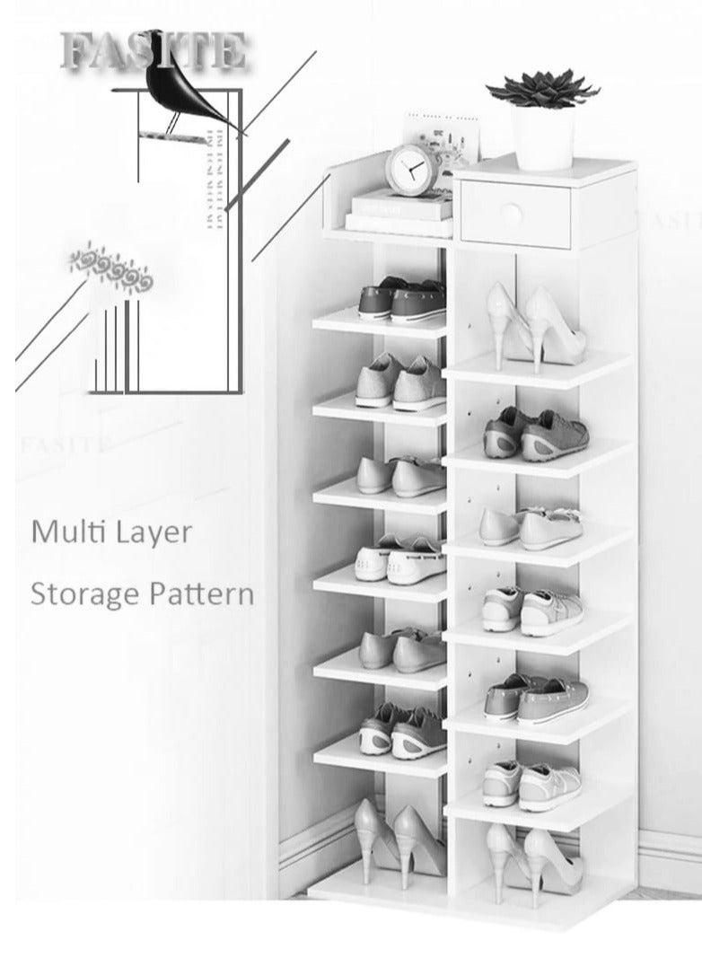 Shoes Storage Shelf, Multi-Functional Shoe Storage Organiser Rack, Shoe Tower Shelf for Living Room, Entryway, Hallway and Cloakroom - Image 3