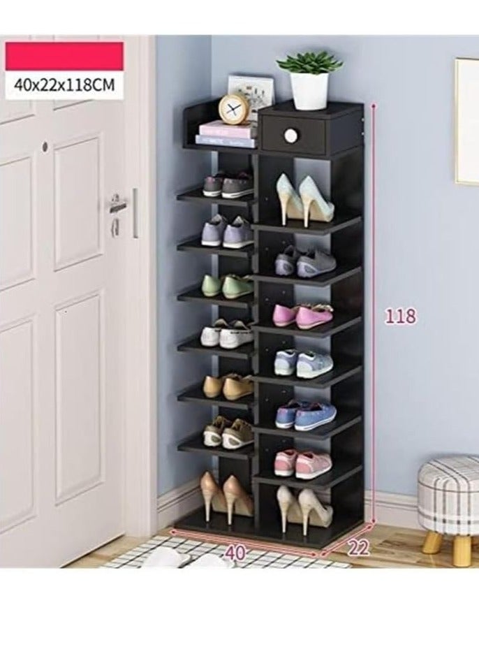 Shoes Storage Shelf, Multi-Functional Shoe Storage Organiser Rack, Shoe Tower Shelf for Living Room, Entryway, Hallway and Cloakroom - Image 2