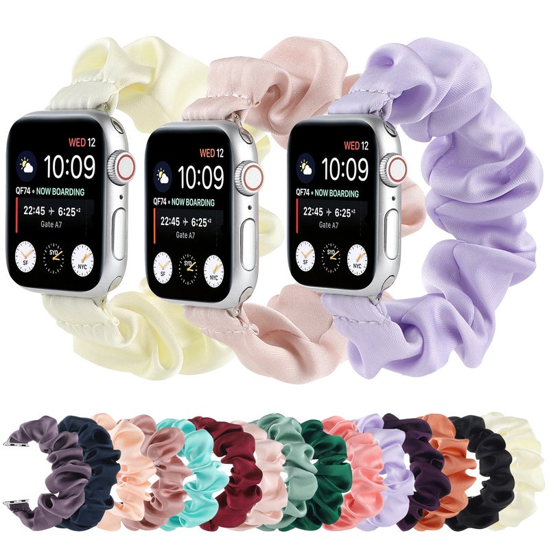 Scarf Hair Tie Watch Band For Apple Watch Series 9&8&7 41mm / SE 3&SE 2&6&SE&5&4 40mm / 3&2&1 38mm(Purple)