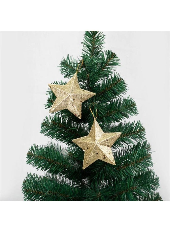 إسكدنيا زخارف النجوم المتلمعة لشجرة عيد الميلاد قلادة خمس نقاط النجوم الزخارف المعلقة لشجرة عيد الميلاد - Image 2