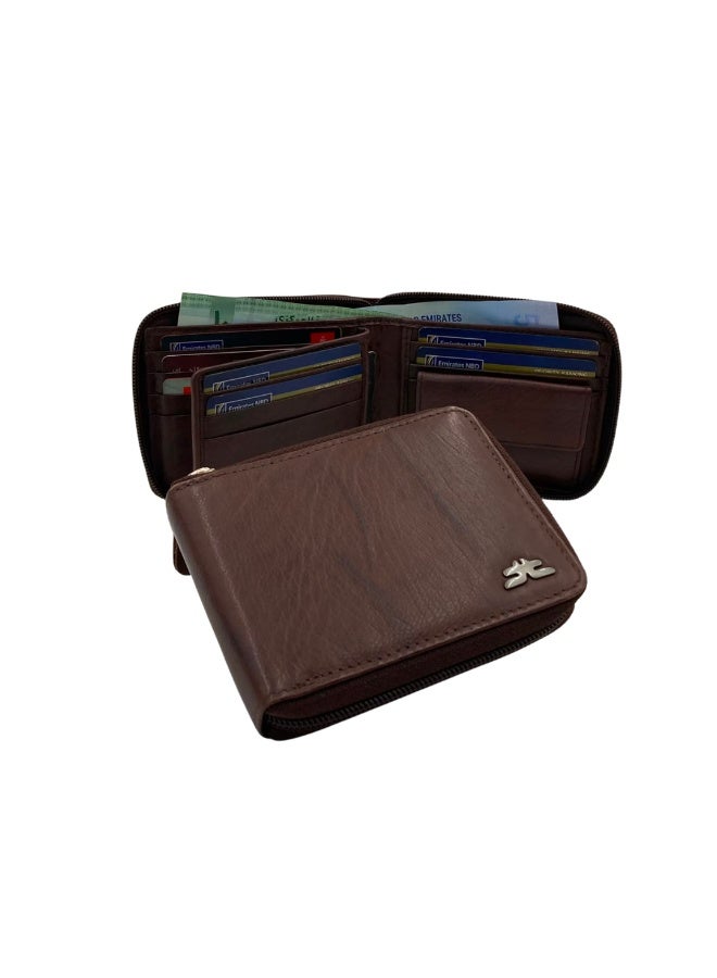 LAVERI LEATHER Full Zip leather men's Wallet #4094Z - Image 1