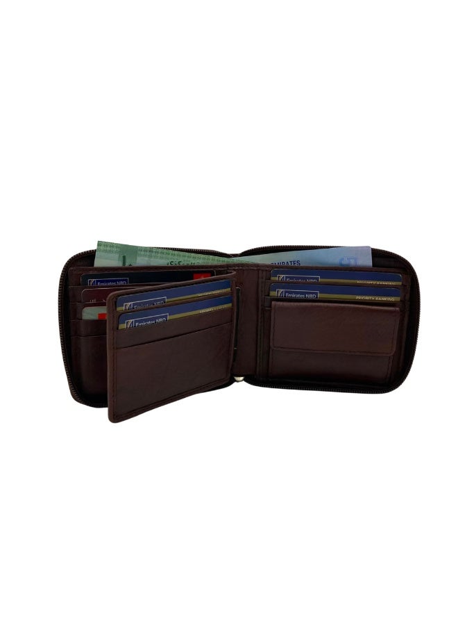LAVERI LEATHER Full Zip leather men's Wallet #4094Z - Image 3