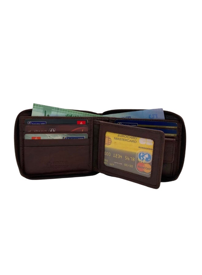 LAVERI LEATHER Full Zip leather men's Wallet #4094Z - Image 4