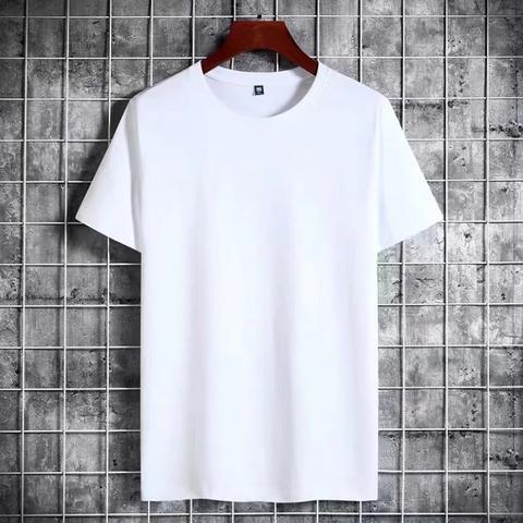 Mens Summer Lightweight Ice Silk Gradient Casual Sports Set Thin White T-shirt 