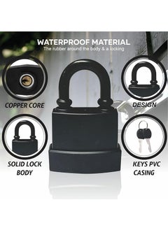 ISTARA Istara Heavy Duty Waterproof Padlock with Key Outdoor Padlocks for Gate Lock Office Garden Gate Gym or School Locker with Keys Small Outdoor Pad Lock 45mm with 3 Keys  - Image 3