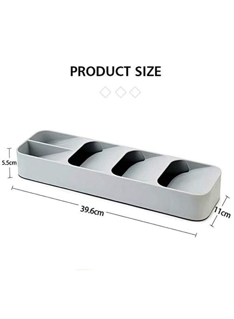 اي ار تي سي صينية تنظيم أدوات المائدة وأدوات المائدة الفضية من ARTC وصندوق تخزين صغير الحجم للملعقة والشوكة والسكين باللون الرمادي - Image 4