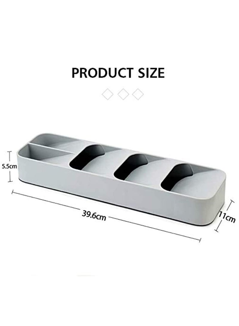ARTC Cutlery And Silverware Organizer Tray And Drawer Compact Storage Box For Spoon And Fork And Knife Grey Color - Image 3