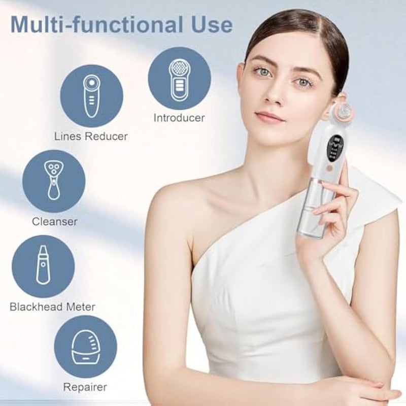 Electric Facial Liposuction Pore Cleaner Blackhead Remover USB Rechargeable with Mini Water Bubble System, Deep Pore Cleaner with 6 Modes and 6 Suction Heads, Comprehensive Skin Care for Men and Women - Image 5