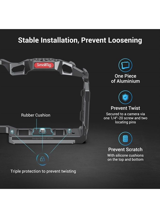 SmallRig R5 / R5 C / R6 Cage for Canon R5 R6 R5 C, Aluminum Alloy DSLR Rig Stabilizer with Cold Shoe, 1/4"-20 and 3/8"-16 Threaded Holes for Filmmaking, Video Shooting 2982B - Image 2
