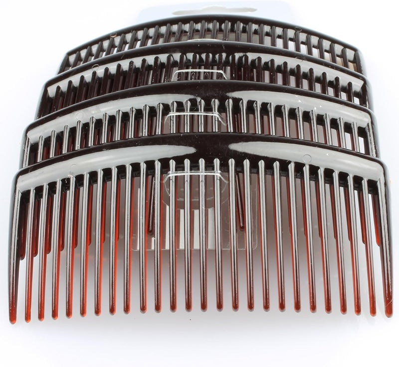 Hair Accessories Hair Combs Hair Slides 4 Pack Of Black Tort Or Clear 8Cm Hair CombTortoise Shell 9Cm