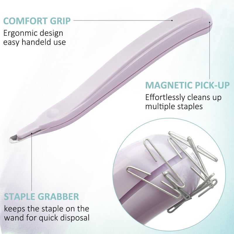 ZZTX Professional Magnetic Staple Remover Puller Staples Remover Staple Removal Tool for School Office Home 5 Pack (Dark Gray/Blue/Green/Apricot/Purple) - Image 3