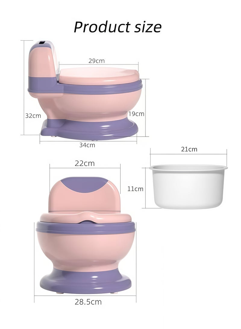 XiuWoo Baby Potty Toilet Seat Potty Training Seat Toddler Potty Chair with Soft Seat, Removable Potty, Toilet Paper Holder and Splash Guard Anti-slip for Toddlers, Removable Toilet, Holds Paper Towel, Splash Proof（Pink+Purple） - Image 2