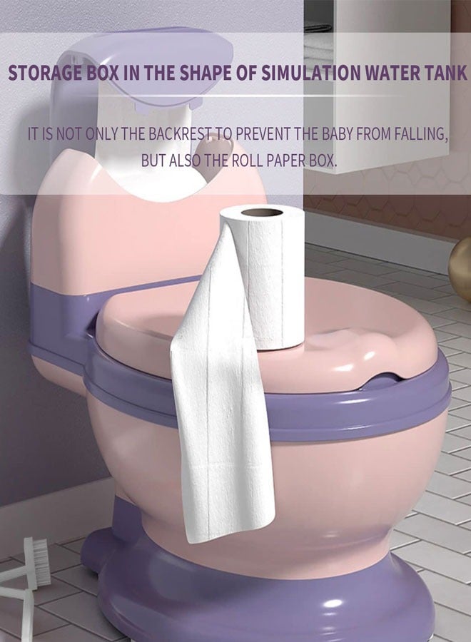 Baby Potty Toilet Seat Potty Training Seat Toddler Potty Chair with Soft Seat, Removable Potty, Toilet Paper Holder and Splash Guard Anti-slip for Toddlers, Babies and Children  - Image 5