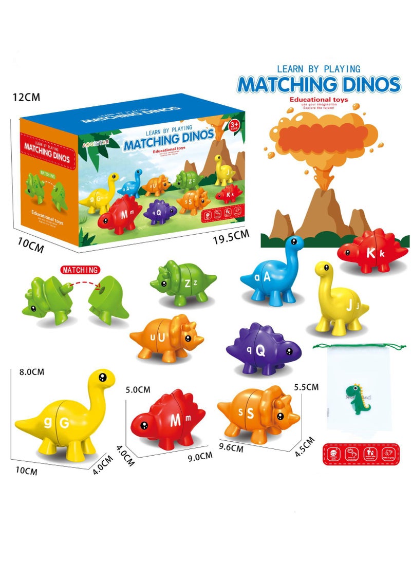 Letters Matching Game, 26 Alphabet Dinosaur Toys , Double-Sided ABC Alphabet Match Uppercase Lowercase, Montessori Learning Toy Educational Fine Motor Skill for 12 Months Toddlers Kids 1 2 3 4 5 Years Old  - Image 1
