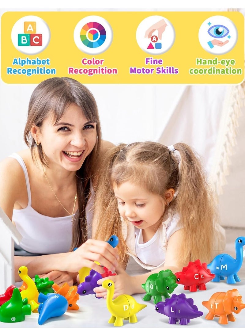 Letters Matching Game, 26 Alphabet Dinosaur Toys , Double-Sided ABC Alphabet Match Uppercase Lowercase, Montessori Learning Toy Educational Fine Motor Skill for 12 Months Toddlers Kids 1 2 3 4 5 Years Old  - Image 3