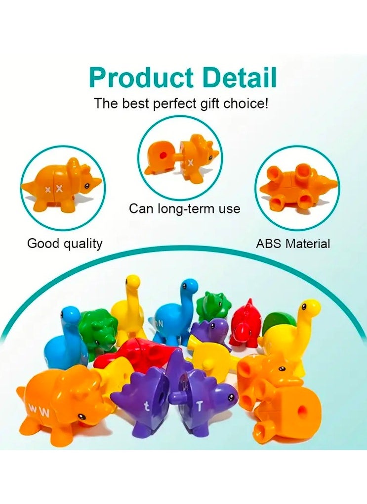 Letters Matching Game, 26 Alphabet Dinosaur Toys , Double-Sided ABC Alphabet Match Uppercase Lowercase, Montessori Learning Toy Educational Fine Motor Skill for 12 Months Toddlers Kids 1 2 3 4 5 Years Old  - Image 4