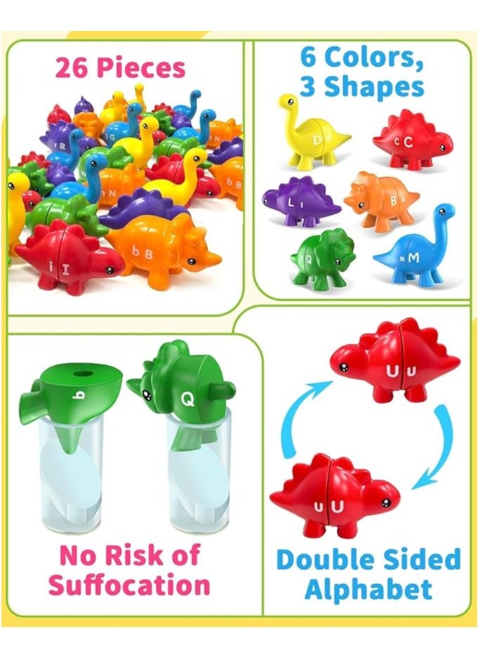 Letters Matching Game, 26 Alphabet Dinosaur Toys , Double-Sided ABC Alphabet Match Uppercase Lowercase, Montessori Learning Toy Educational Fine Motor Skill for 12 Months Toddlers Kids 1 2 3 4 5 Years Old  - Image 5