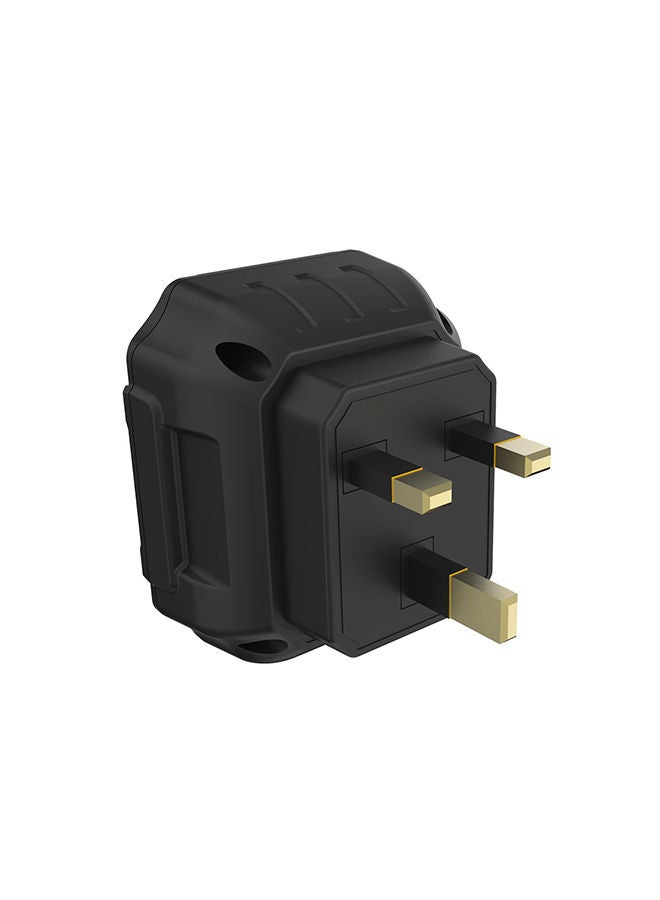 Loquat UK Plug Socket Outlet Black 7.50X6.50X7.50cm - Image 1