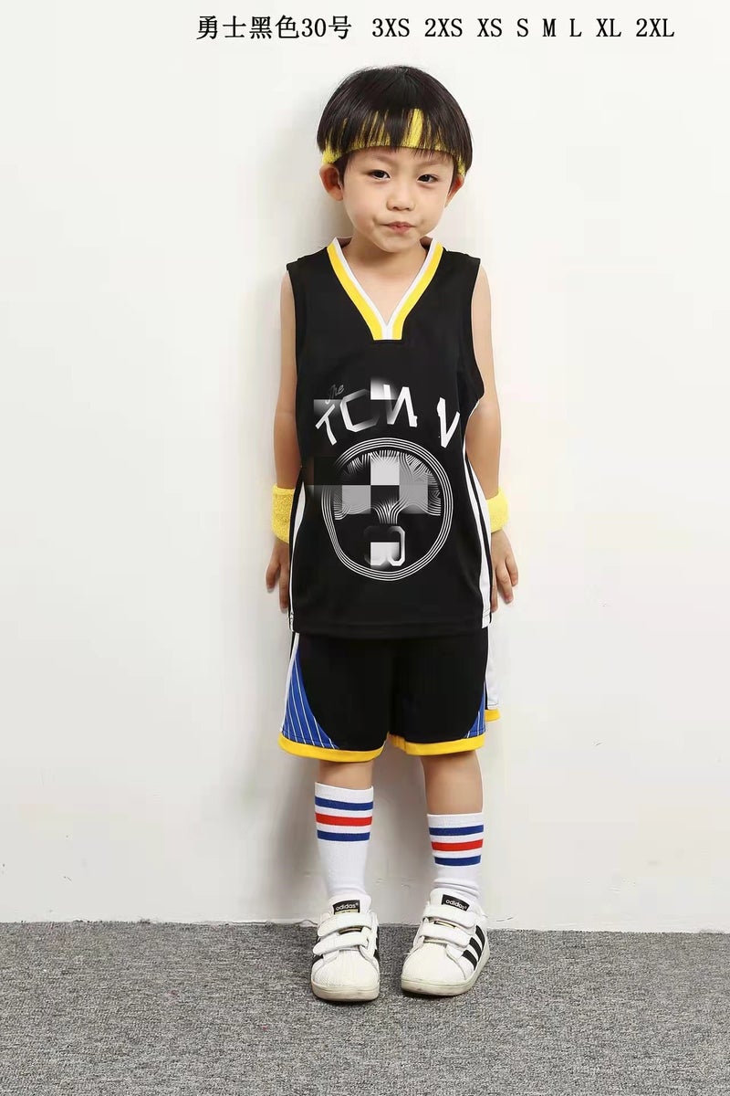 Children'S Basketball Suit Warriors Team No.30 Curry Jersey Male And Female Primary And Secondary School Students' Kindergarten Training Suit - Image 1