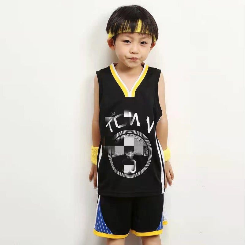 Children'S Basketball Suit Warriors Team No.30 Curry Jersey Male And Female Primary And Secondary School Students' Kindergarten Training Suit - Image 5